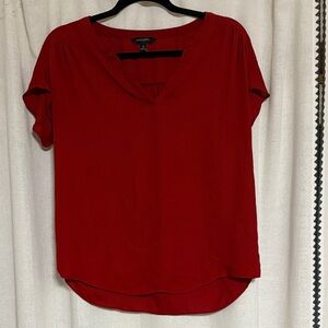 Banana Republic Deep Red V-Neck Blouse